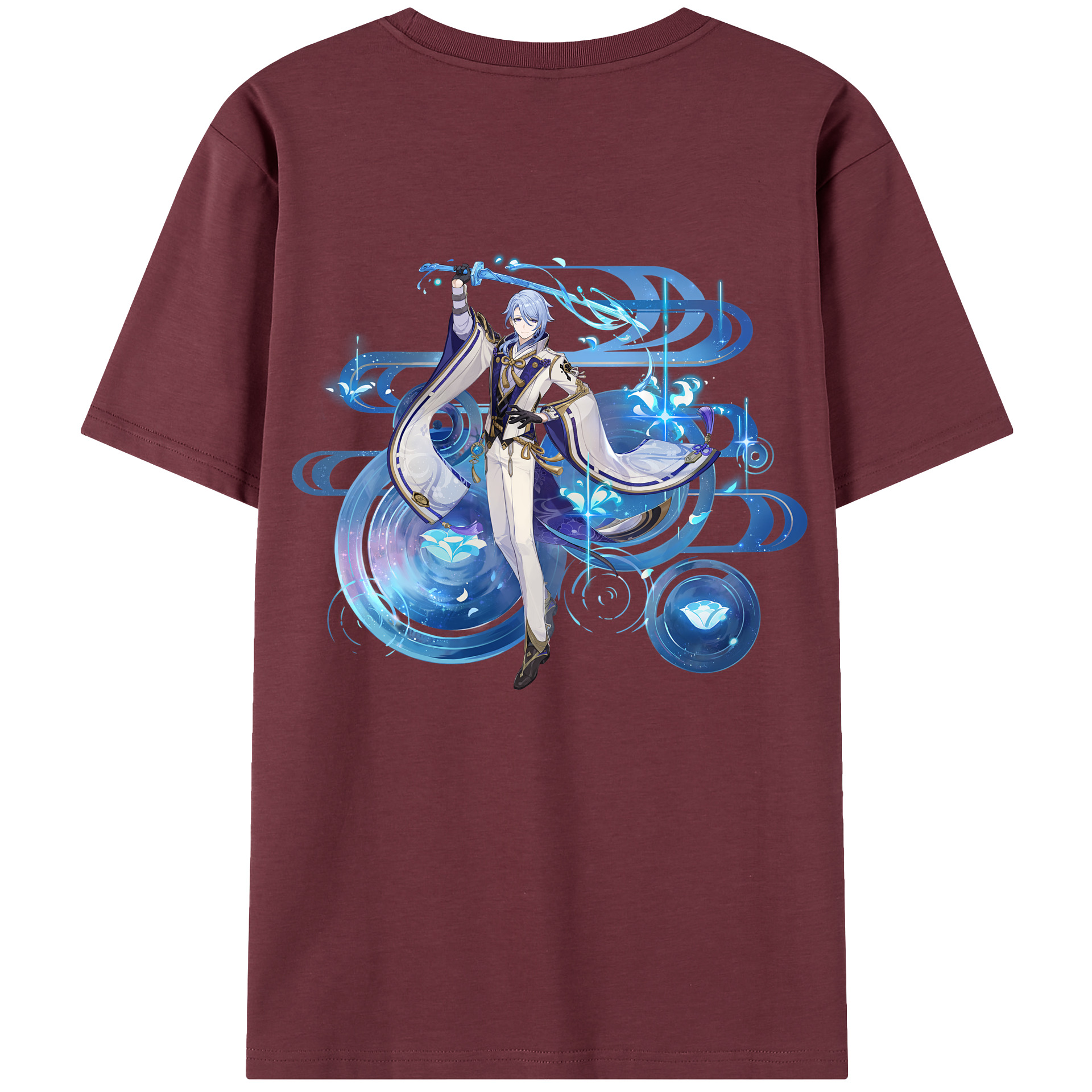 げんし神 神里綾人 かみさとあやと genshin Kamisato Ayato 綿100％半袖Tシャツ（背面プリント）